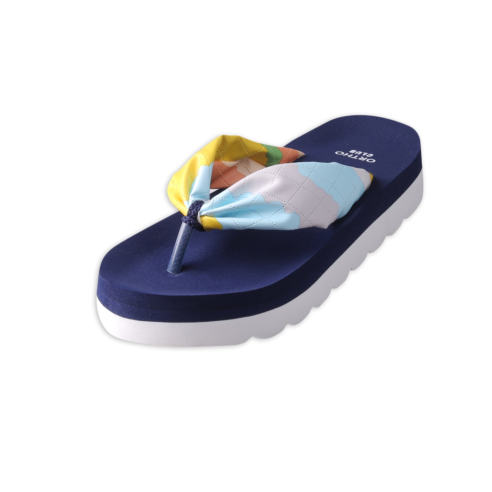 ORTHO CLUB Women’s Soft Cushion Flip Flops with Colorful Fabric Strap | Lightweight Orthopedic Slippers for Women