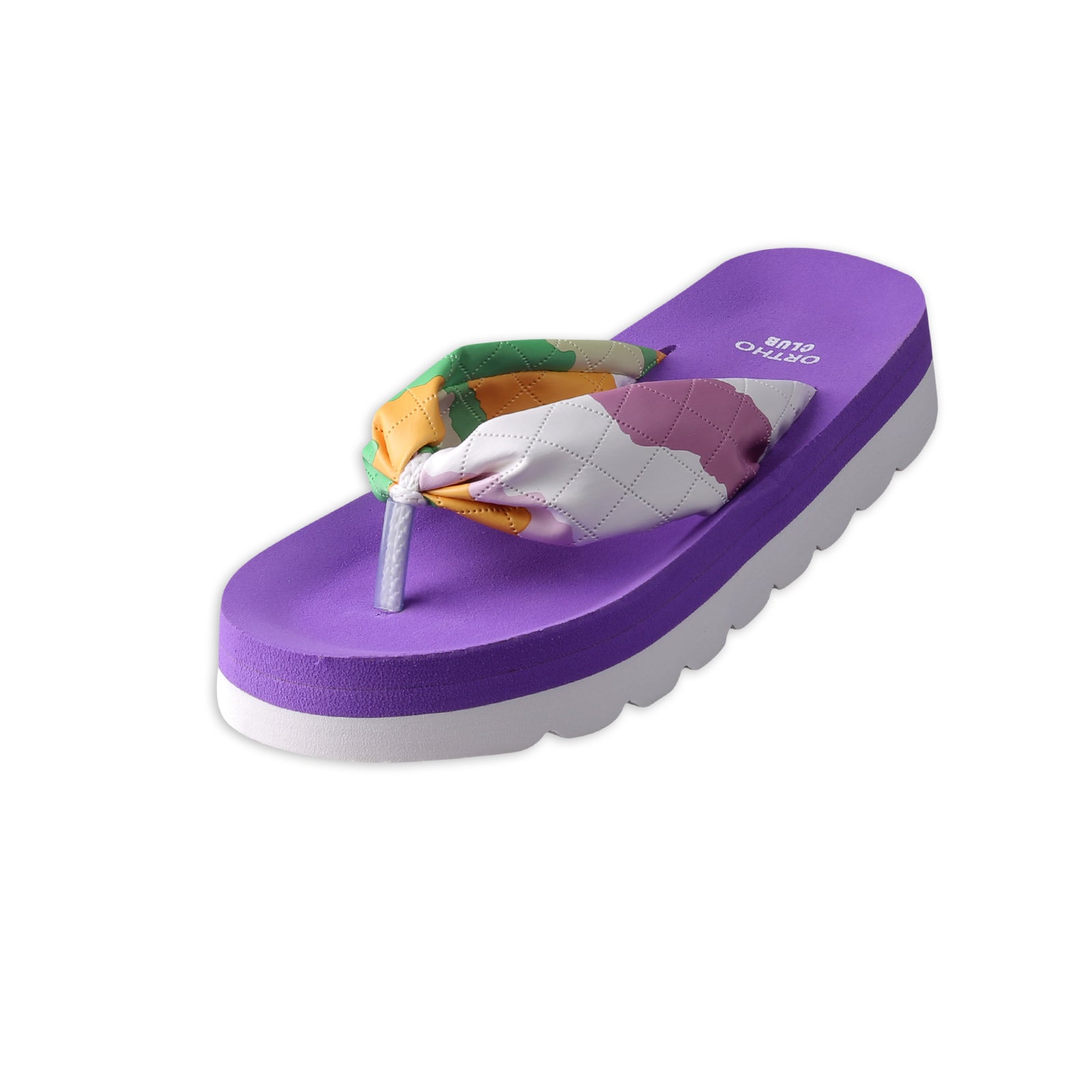 ORTHO CLUB Women’s Soft Cushion Flip Flops with Colorful Fabric Strap | Lightweight Orthopedic Slippers for Women