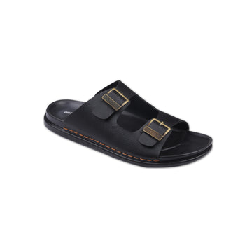 ORTHO CLUB Men's Leather Orthopedic Sandals | Soft Cushioned Sole Slip-On Chappal for Men | Anti-Skid Comfort Sandals with Buckle