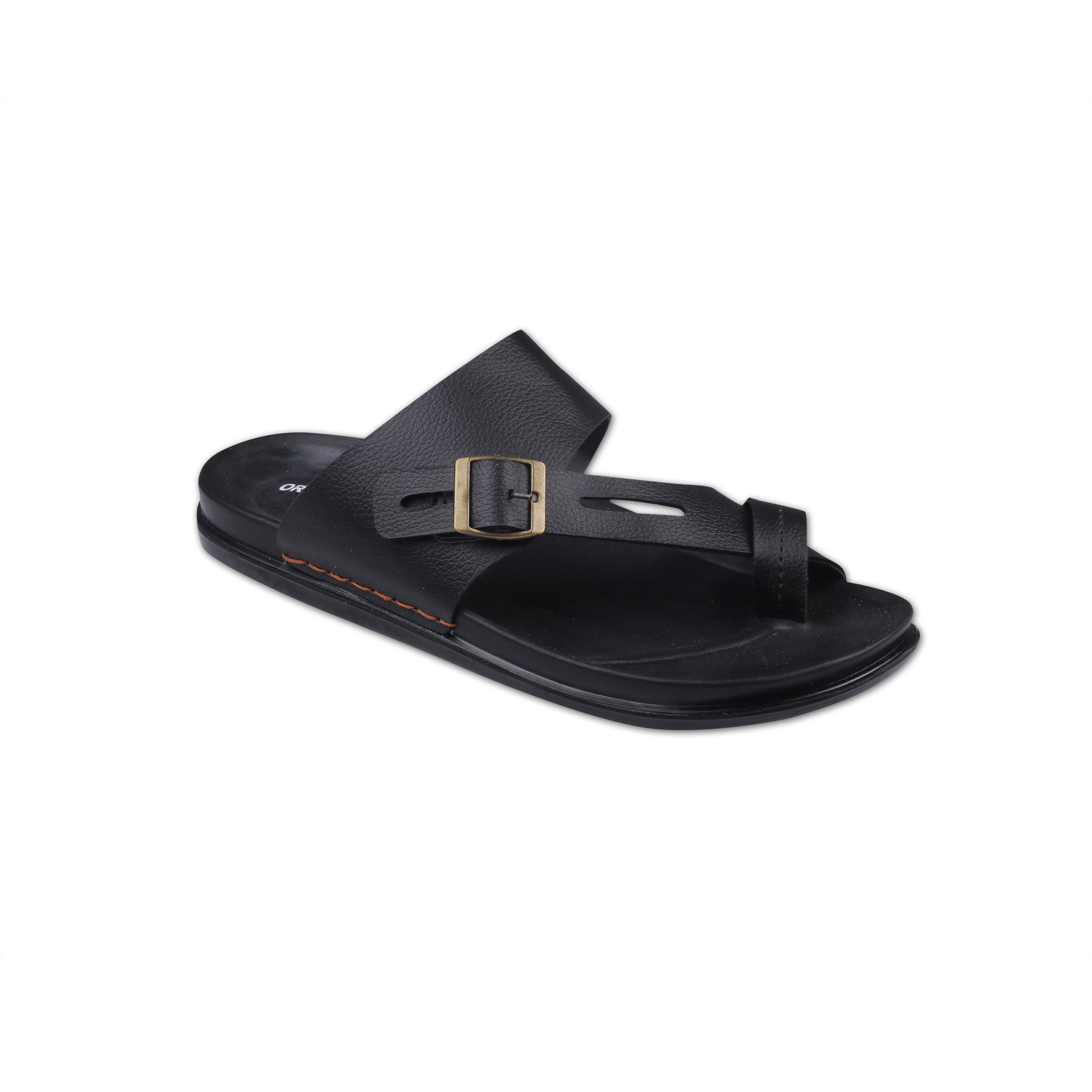 ORTHO CLUB Men's Leather Orthopedic Sandals | Soft Cushioned Sole Slip-On Chappal for Men