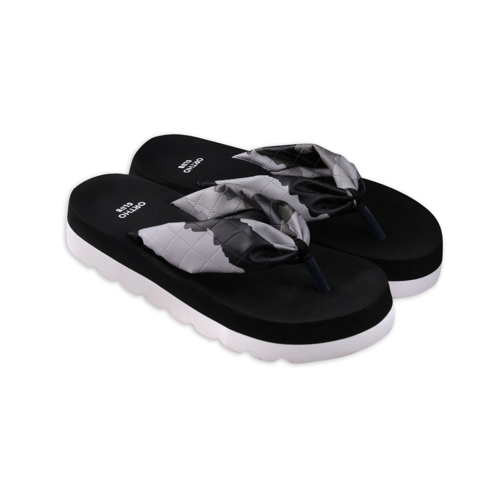 ORTHO CLUB Women’s Soft Cushion Flip Flops with Colorful Fabric Strap | Lightweight Orthopedic Slippers for Women
