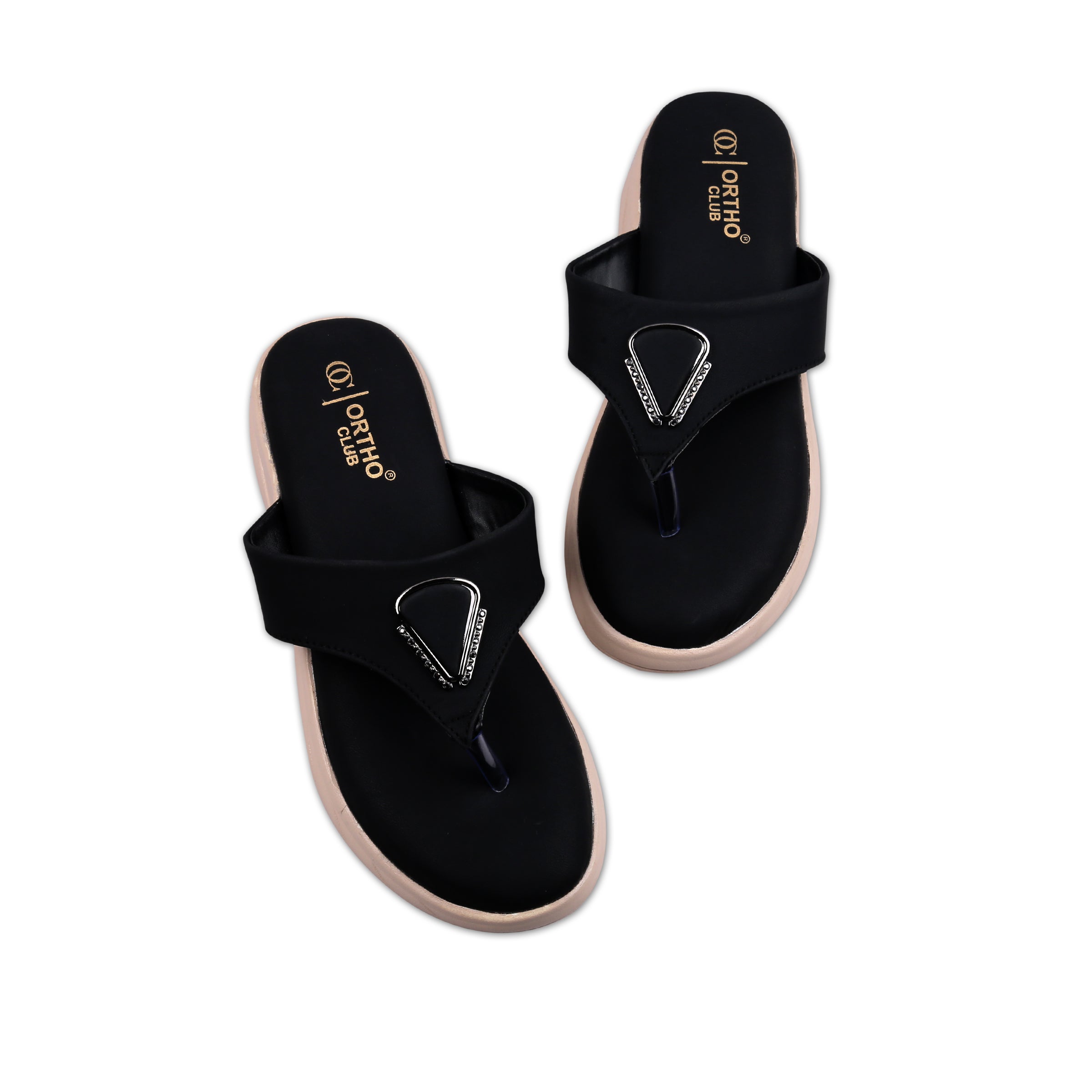 ORTHO CLUB Women’s Orthopedic Comfort Sandals – Soft Cushion Footbed, Anti-Slip Sole, Stylish Toe-Ring Design – Lightweight Sandals for Women & Girls