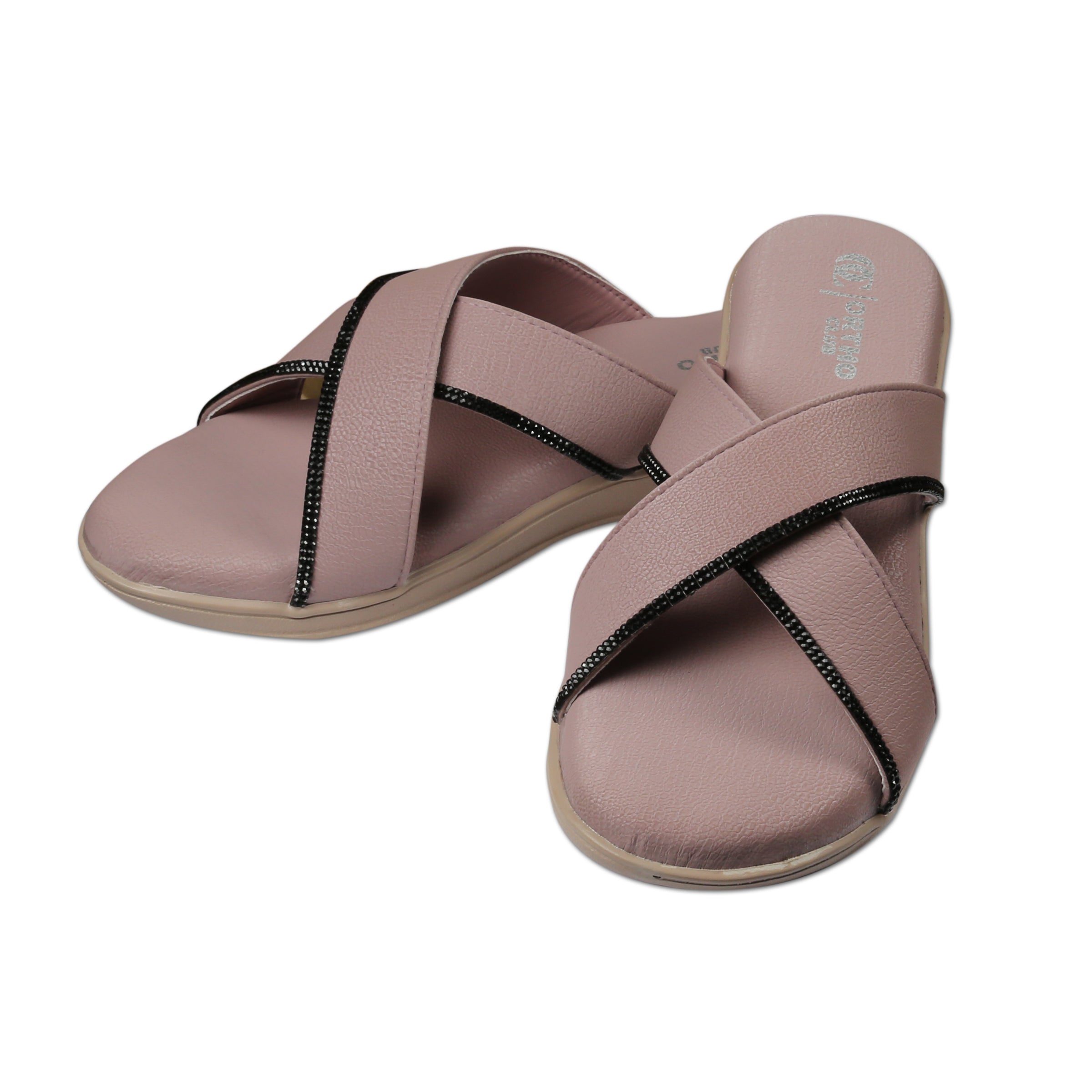 ORTHO CLUB Fancy doctor slippers Criss-Cross flat sandals for women