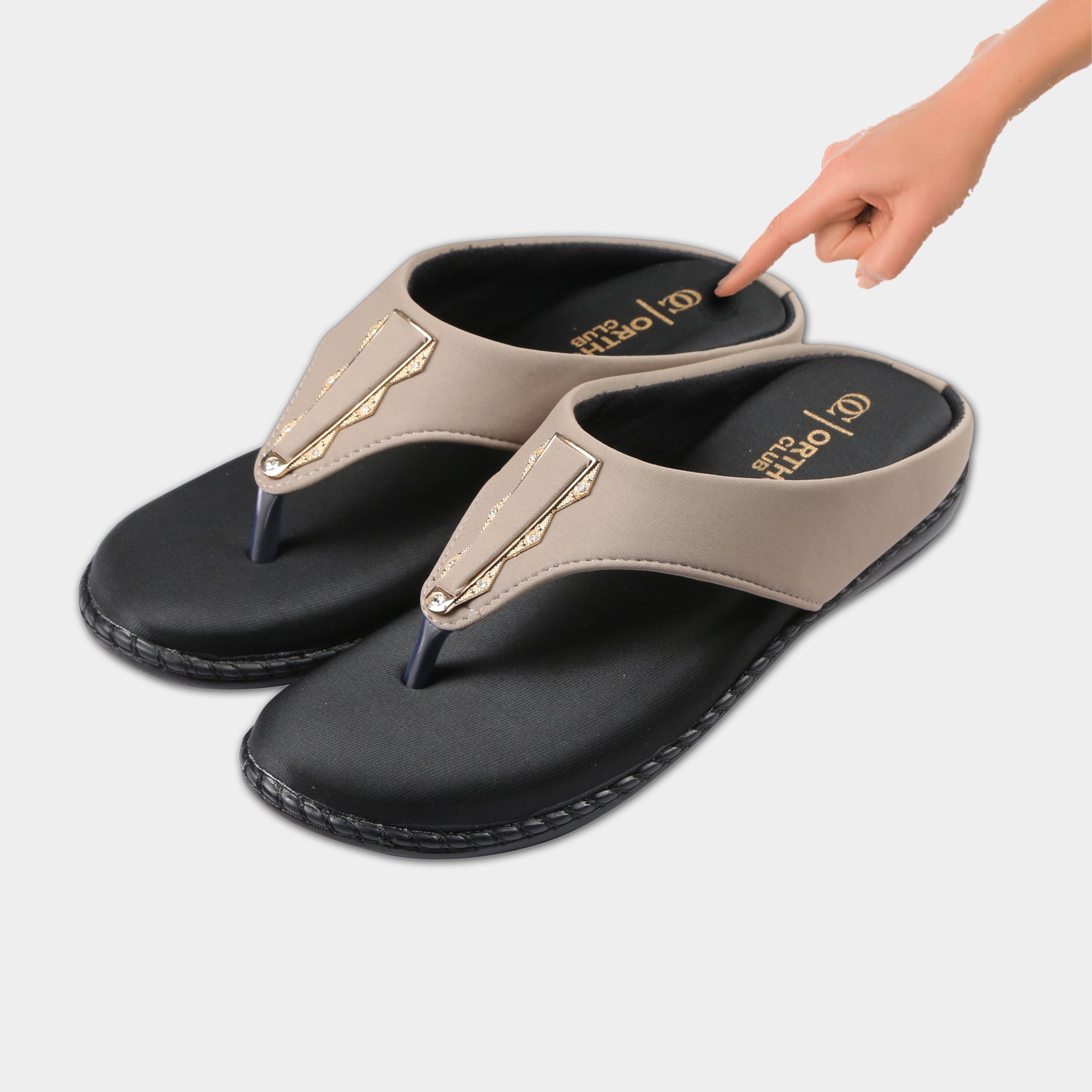 ORTHO CLUB Fancy doctor slippers for women Comfortable flat sandals