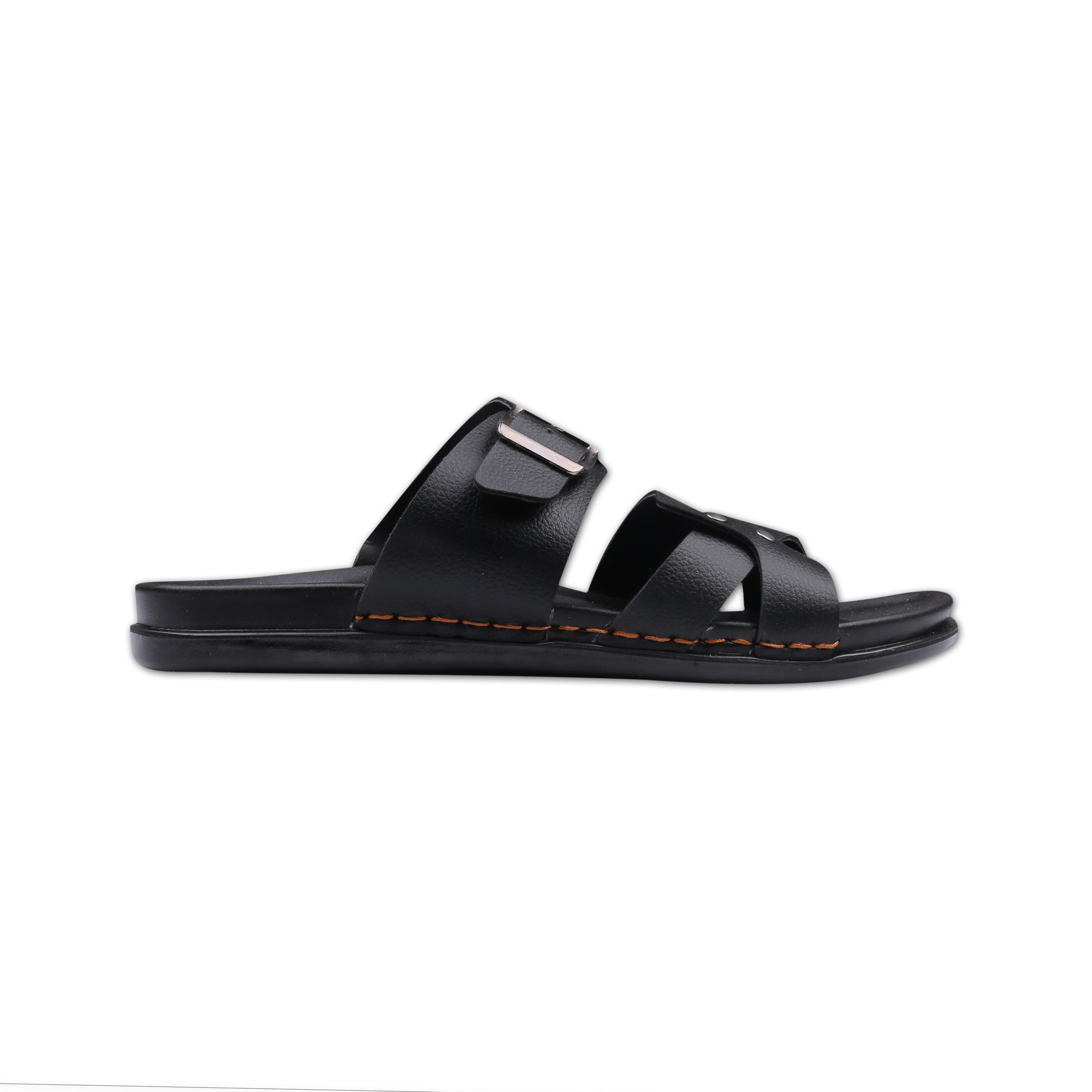 ORTHO CLUB Men's Leather Orthopedic Sandals | Soft Cushioned Sole Slip-On Chappal for Men