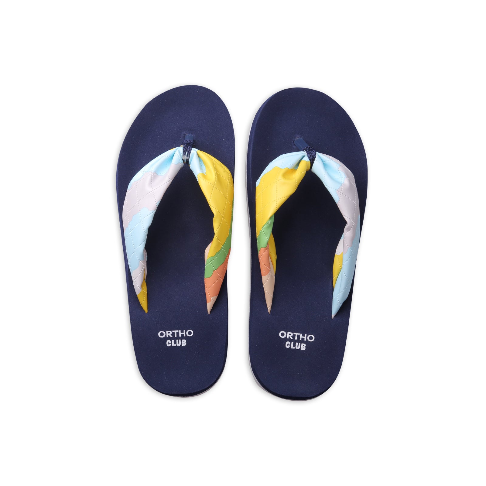 ORTHO CLUB Women’s Soft Cushion Flip Flops with Colorful Fabric Strap | Lightweight Orthopedic Slippers for Women