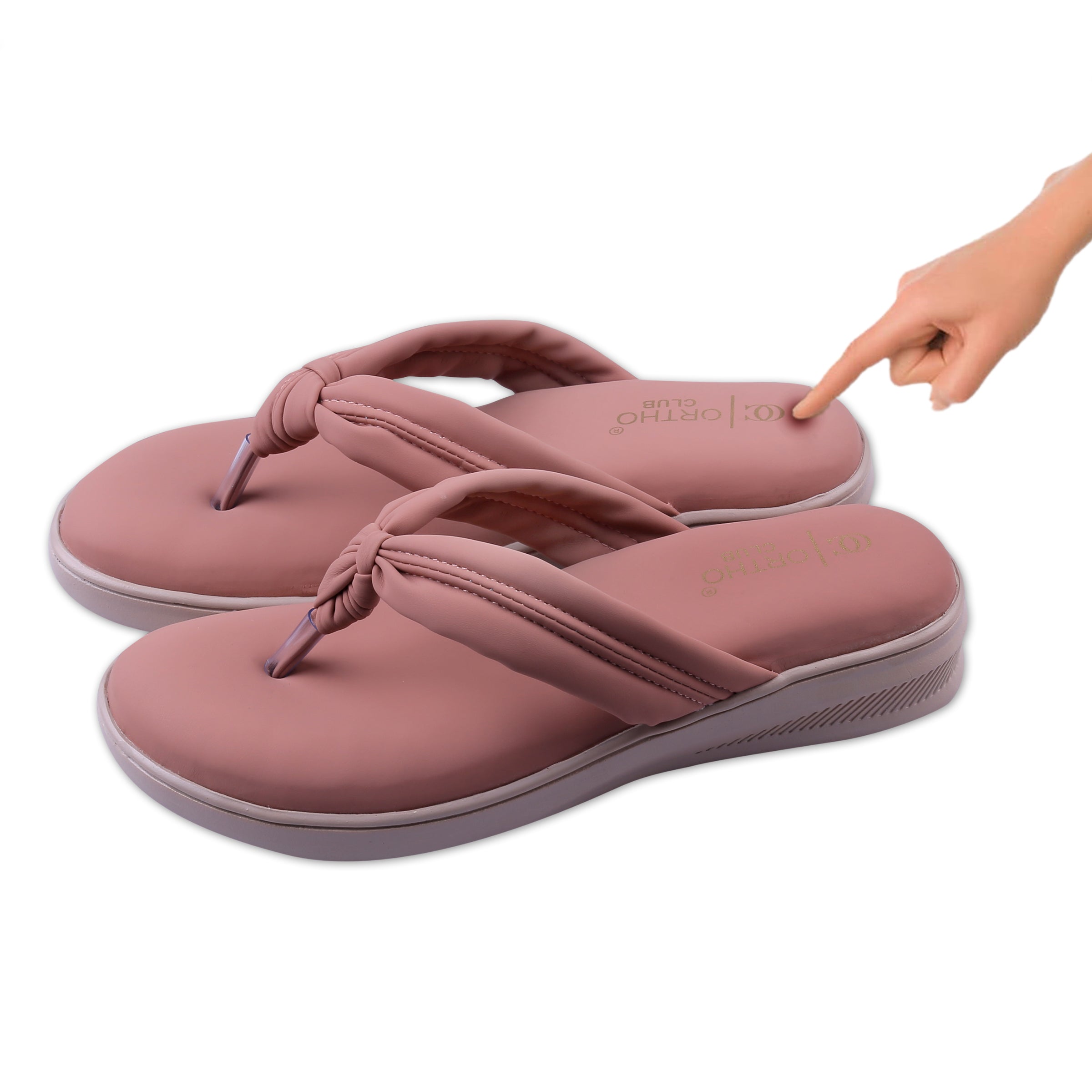 ORTHO CLUB Women’s Comfortable Soft Cushion Orthopedic Slippers | Anti-Skid Wedge Flip Flop Sandal