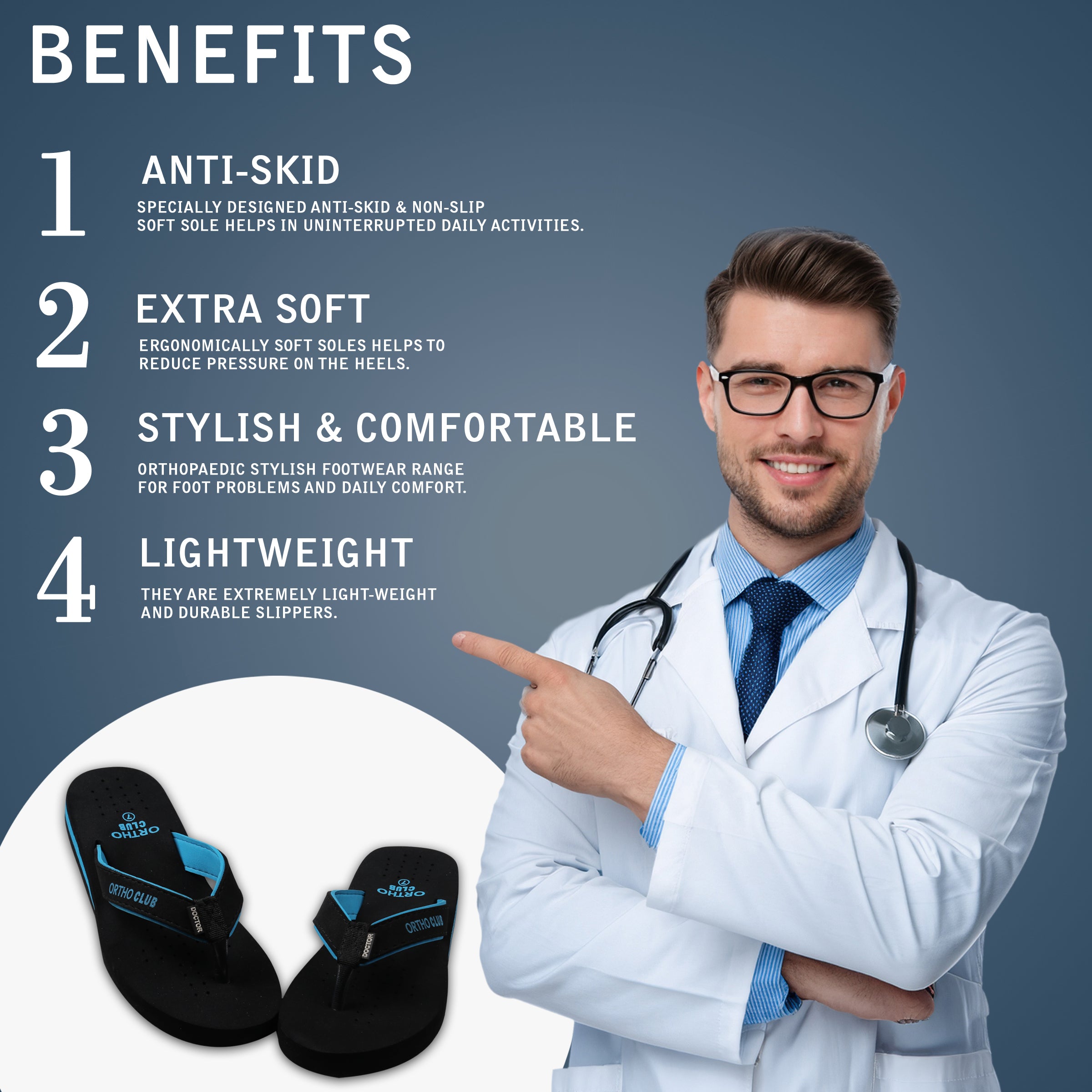 ORTHO CLUB Women Extra Soft Doctor Ortho Slipper