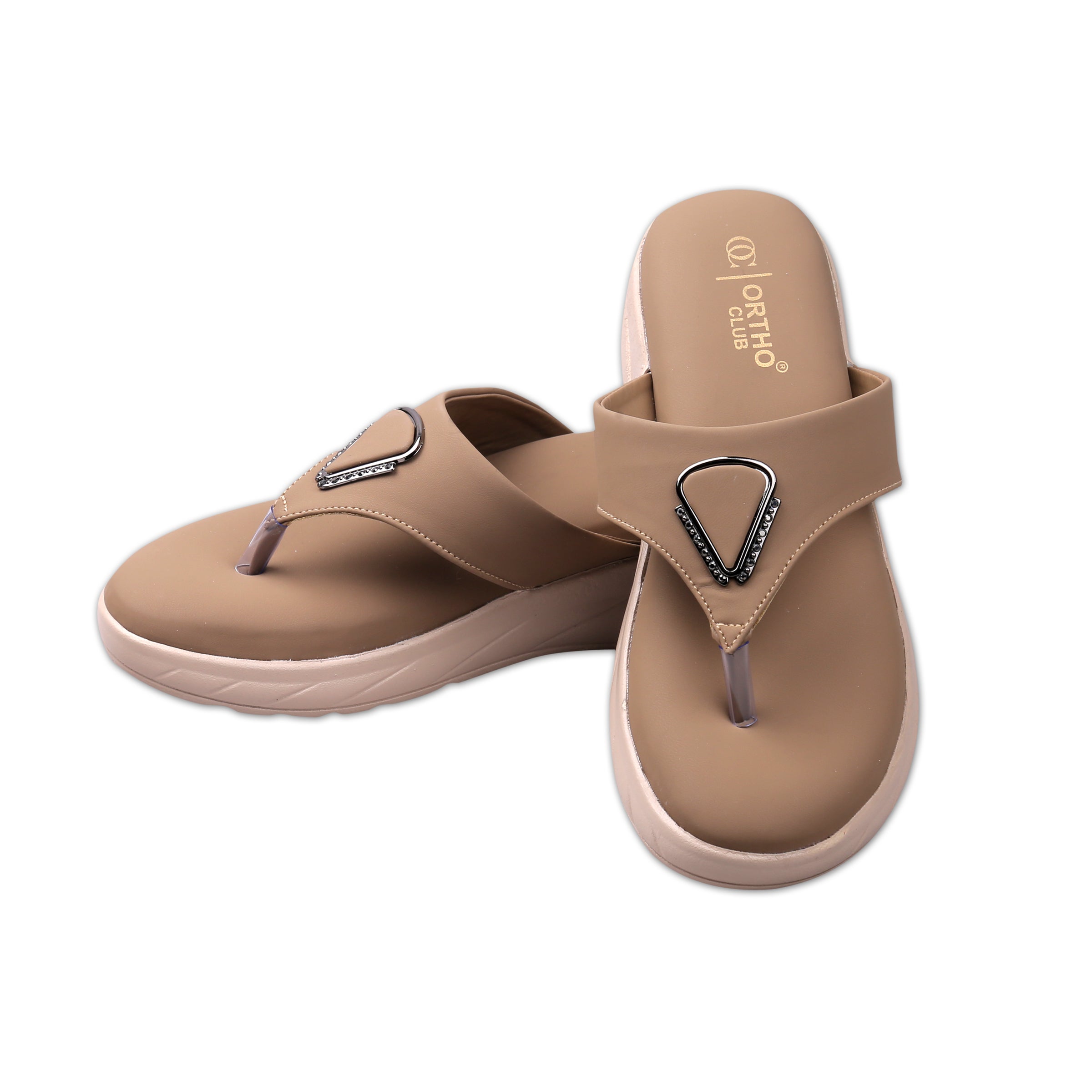 ORTHO CLUB Women’s Orthopedic Comfort Sandals – Soft Cushion Footbed, Anti-Slip Sole, Stylish Toe-Ring Design – Lightweight Sandals for Women & Girls