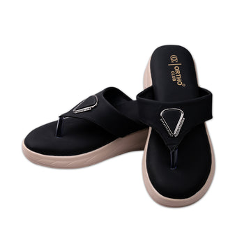 ORTHO CLUB Women’s Orthopedic Comfort Sandals – Soft Cushion Footbed, Anti-Slip Sole, Stylish Toe-Ring Design – Lightweight Sandals for Women & Girls