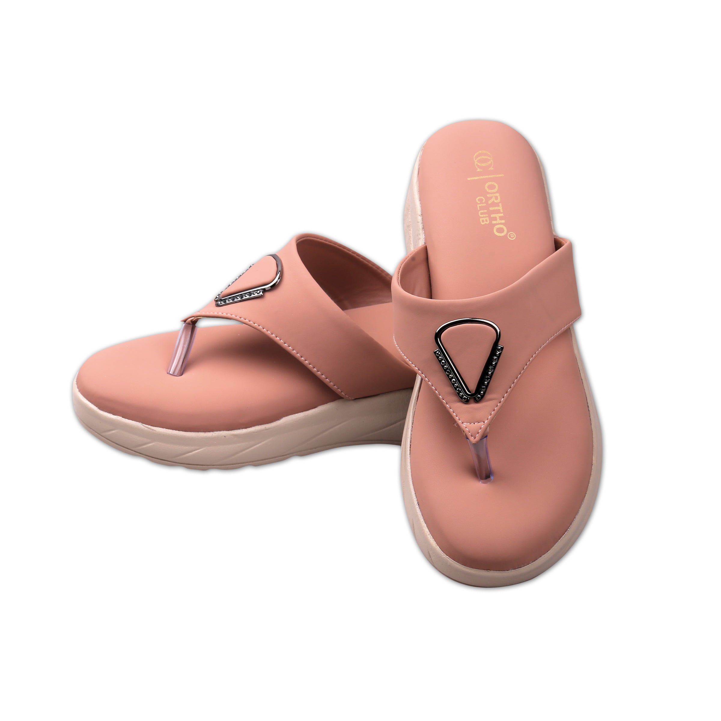 ORTHO CLUB Women’s Orthopedic Comfort Sandals – Soft Cushion Footbed, Anti-Slip Sole, Stylish Toe-Ring Design – Lightweight Sandals for Women & Girls