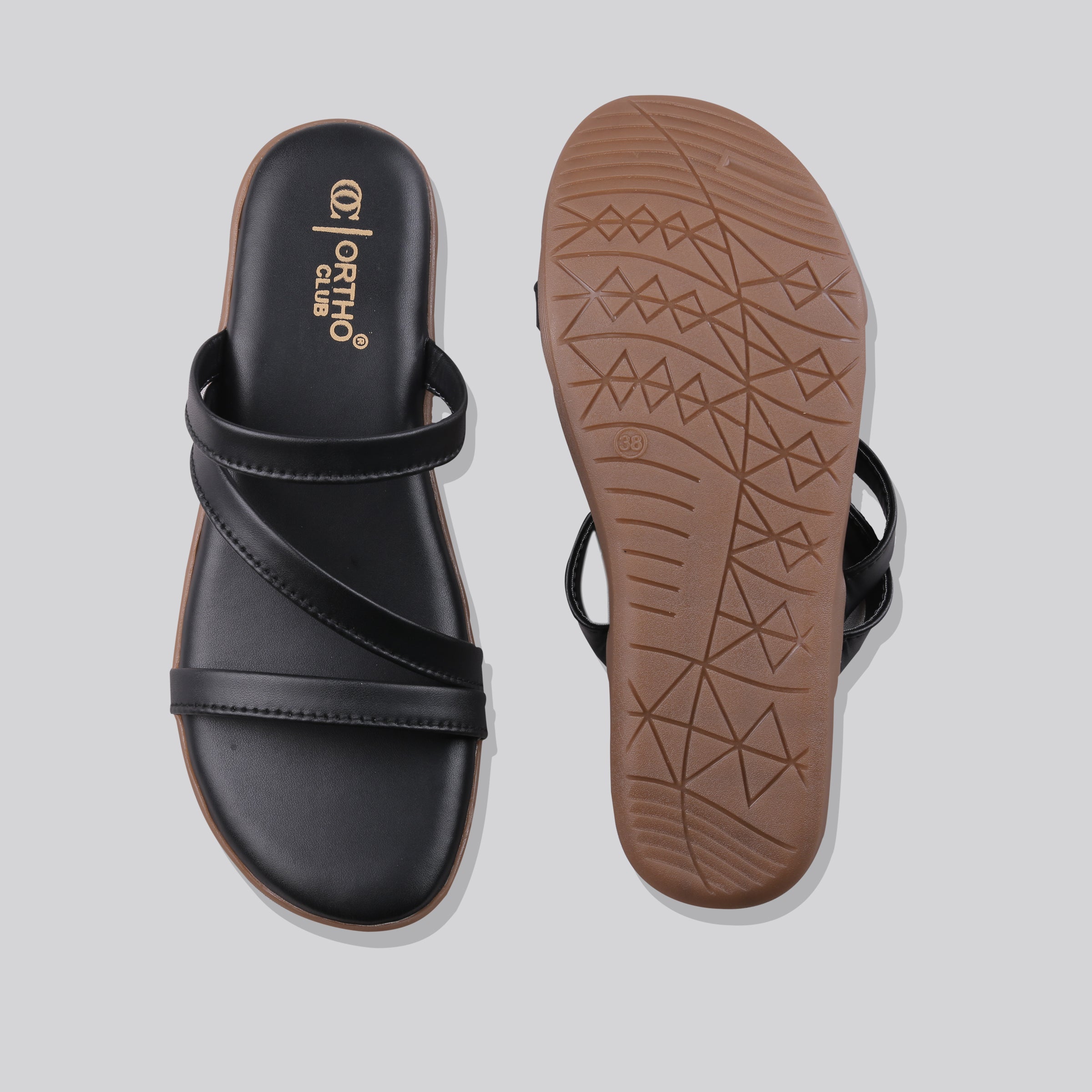 ORTHO CLUB Women’s Stylish Casual Slip-On Flats | Lightweight Comfortable Sandals | Anti-Slip Sole & Soft Cushioned Footbed for All-Day Comfort