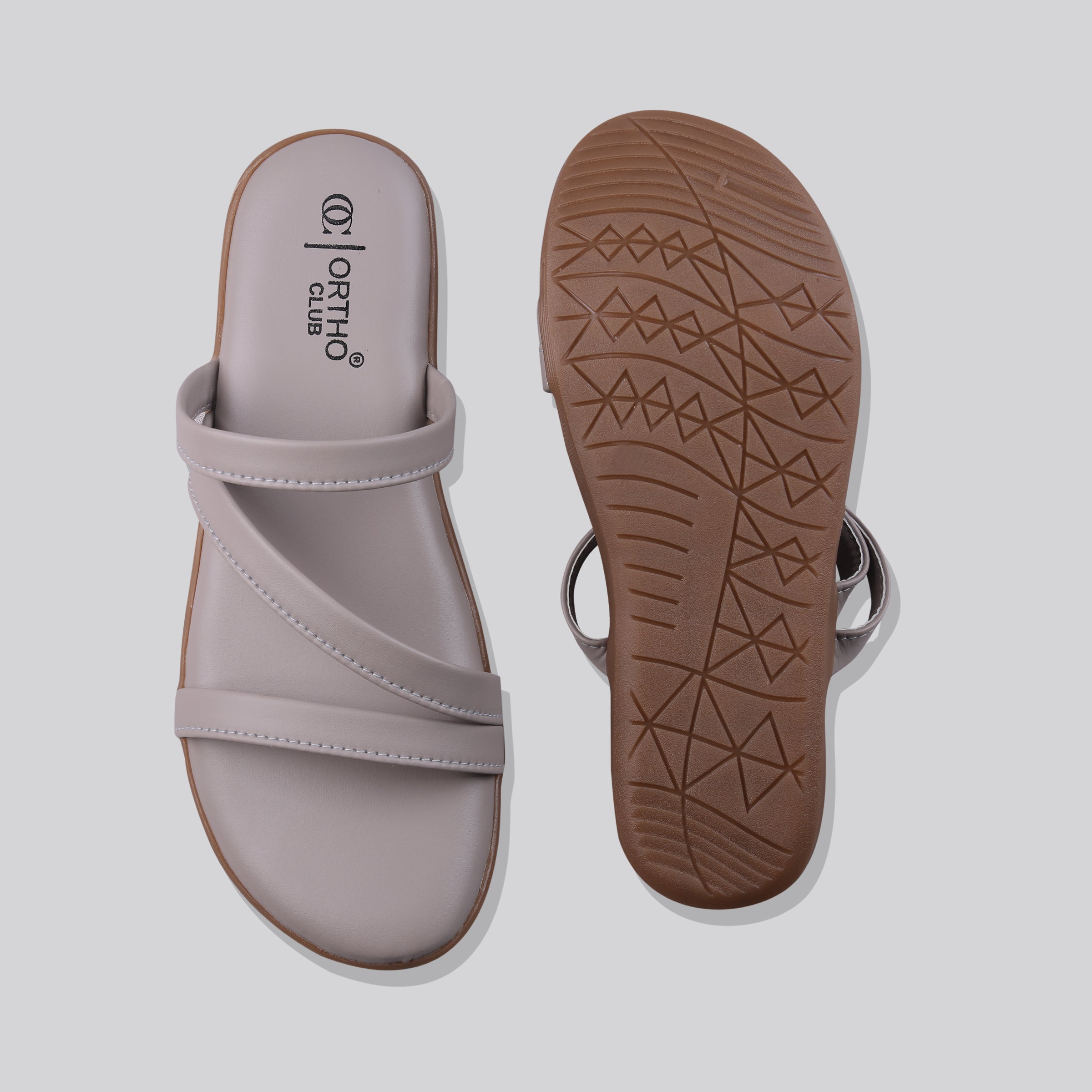 ORTHO CLUB Women’s Stylish Casual Slip-On Flats | Lightweight Comfortable Sandals | Anti-Slip Sole & Soft Cushioned Footbed for All-Day Comfort