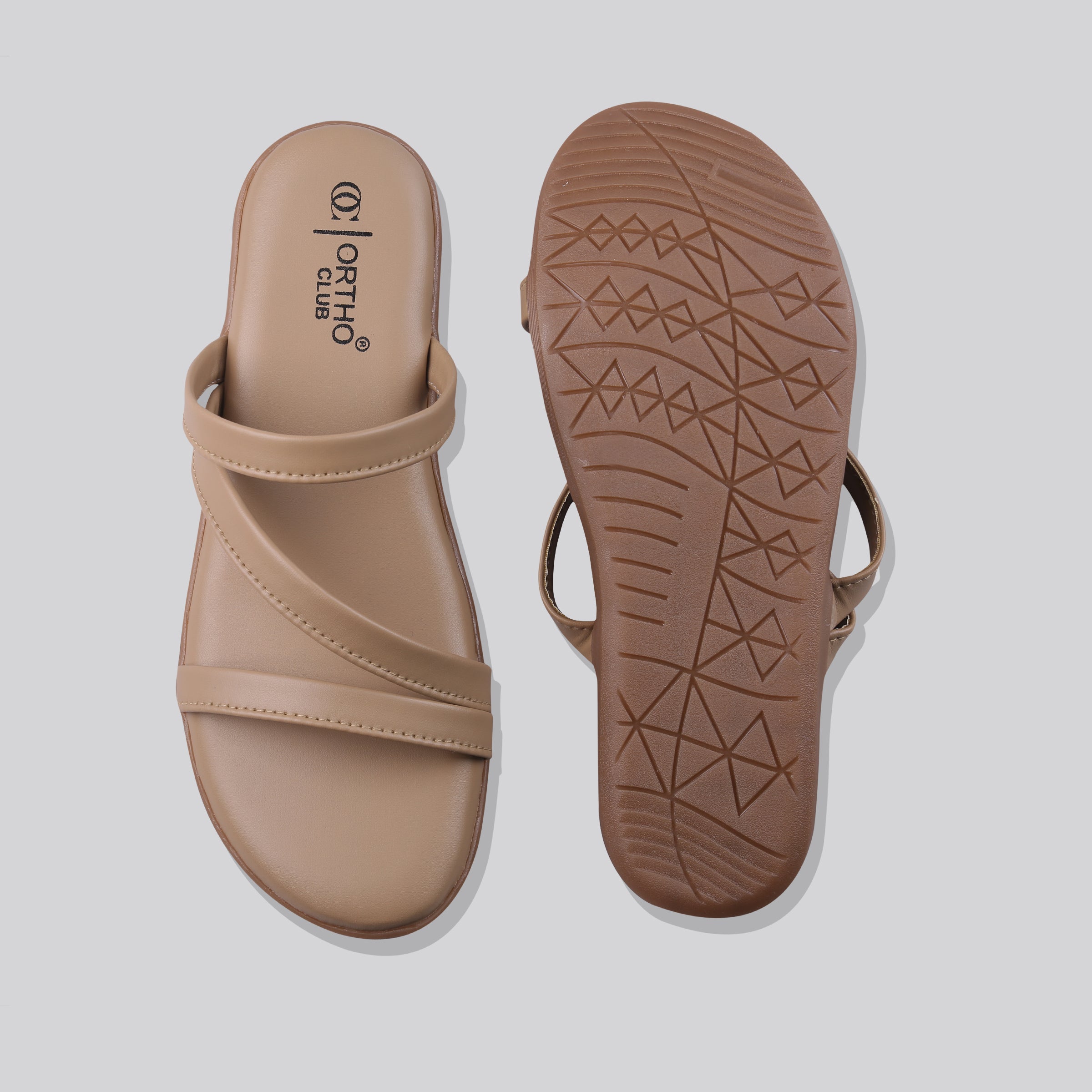 ORTHO CLUB Women’s Stylish Casual Slip-On Flats | Lightweight Comfortable Sandals | Anti-Slip Sole & Soft Cushioned Footbed for All-Day Comfort
