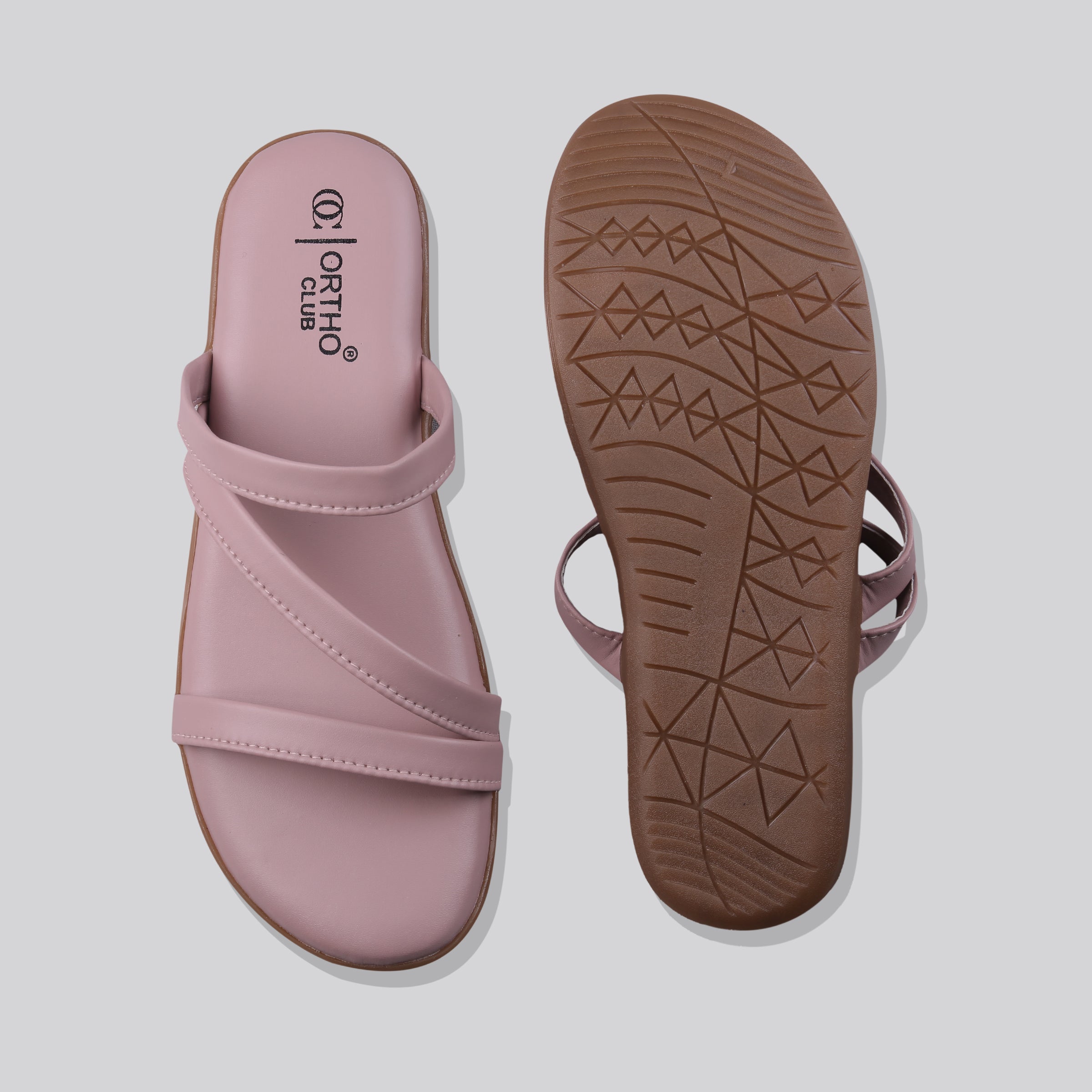 ORTHO CLUB Women’s Stylish Casual Slip-On Flats | Lightweight Comfortable Sandals | Anti-Slip Sole & Soft Cushioned Footbed for All-Day Comfort