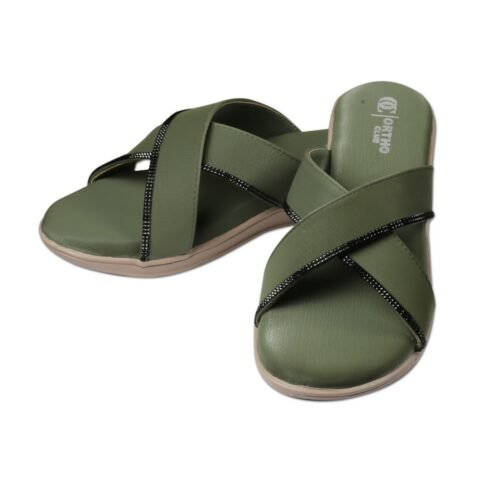 ORTHO CLUB Fancy doctor slippers Criss-Cross flat sandals for women
